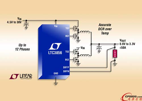 ���������Ƴ�������ݔ������ͬ��������DC/DC������LTC3856