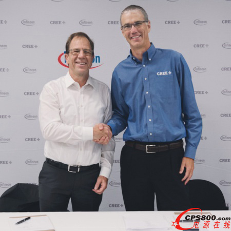 英飛凌科技股份公司首席執(zhí)行官Ploss博士和Cree公司董事長(zhǎng)兼首席執(zhí)行官Chuck Swoboda